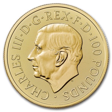 Moneda De Oro 100£ Libras-U.K.-1 Oz.-Serie Tudor's Beast-Dragon-2024