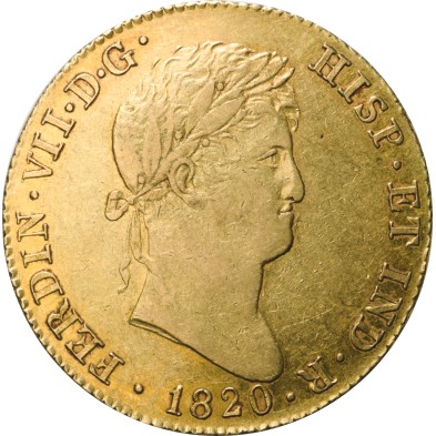 Moneda de Oro 4 Escudos-España-Fernando VII- 1820 (Madrid)