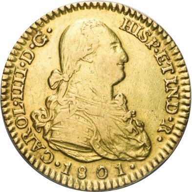 Moneda de Oro 2 Escudos-España-Carlos IV- 1801 (Madrid)