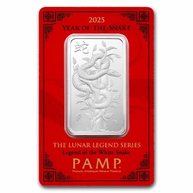 Lingote Plata 1 Onza Troy (31,10 gr) Lunar White Snake Pamp