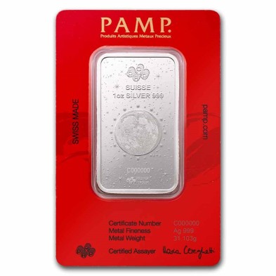 Lingote Plata 1 Onza Troy (31,10 gr) Lunar White Snake Pamp