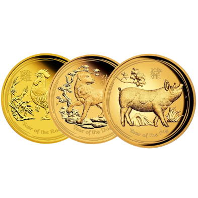 Moneda de Oro 100$-Australia-Serie Lunar-Varios Años