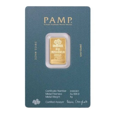 Lingote Oro 5 gramos PAMP Arabian Falcon (Con Cerco de Acero) Preventa