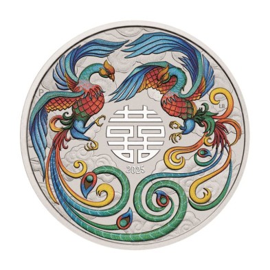 Moneda de Plata 1$ Dolar-Australia-1 Oz.Myths&Legends-Double Phoenix Blue (Blister)-2025
