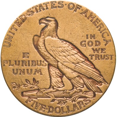 Moneda de oro 5$ Dollar-USA-Indian Head-1910