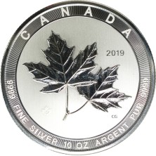Moneda de plata 50 Dollars-Canada-10 Oz-Magnificent Maple Leaves-2019