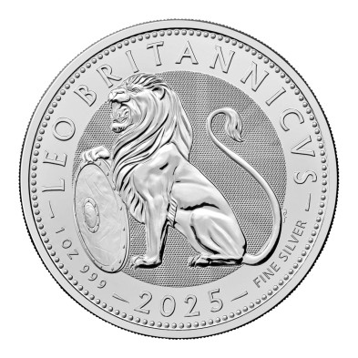 Moneda de Plata 2£ Libras-U.K. 1 oz.-British Lion-2025