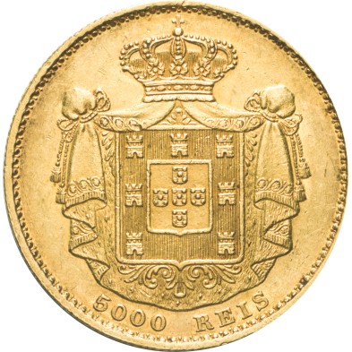 Moneda de Oro 5.000 Reis-Portugal-Luis I-1867