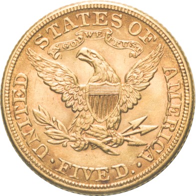 Moneda de Oro 5$ Dollar Usa-Liberty/Coronet Head-Half Eagle-1881