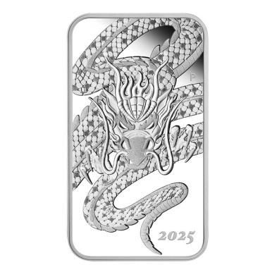 Moneda de Plata 1$ Dollar-Australia-1 oz.-Dragón Proof (rectangular)-2025