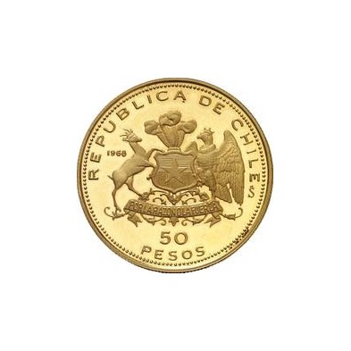 Moneda de Oro 50 Pesos/5 Cóndores-Chile-Varios años