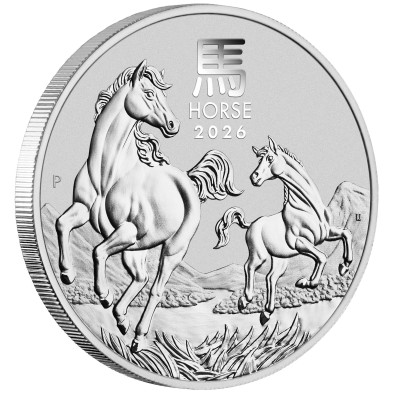 Moneda de Plata 1$ Dollars-Australia-1 oz-Serie Lunar III-Horse-2026