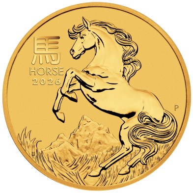 Moneda de Oro 50$ Dollars-Australia-1/2 oz-Serie Lunar III-Horse-2026