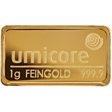 Lingote Oro 1 gramo Umicore