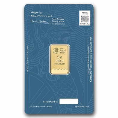 Lingote Oro 5 gramos Royal Mint-Britannia