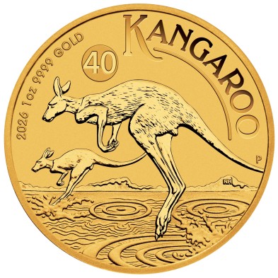 Moneda de Oro 100$ Dollar-Australia-1 Oz.-Kangaroo (canguro) 40 Aniv.-2026