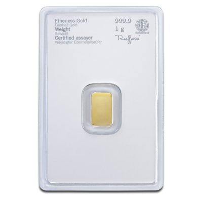 Lingote Oro 1 gramo Heraeus