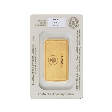 Lingote Oro 1 Onza Troy (31,10 gr) C-Hafner-Segunda Mano