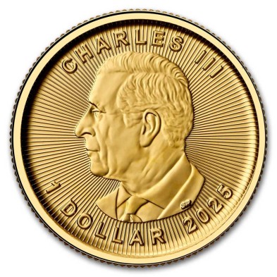Moneda de Oro 1$ Dollar-Canadá-1/20 oz.-Maple Leaf-2025