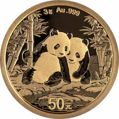 Moneda de Oro 50¥ Yuan-China-3 gramos-Panda-2026
