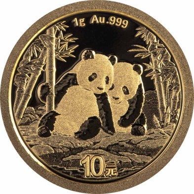 Moneda de Oro 10¥ Yuan-China-1 gramo-Panda-2026
