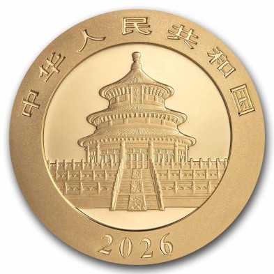 Moneda de Oro 10¥ Yuan-China-1 gramo-Panda-2026