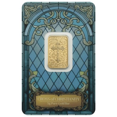 Lingote Oro 5 gramos PAMP Cruz del Cristianismo