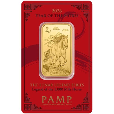 Lingote Oro 1 Onza (31.1 gramos) Lunar Year of The Horse PAMP