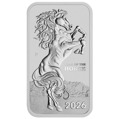 Moneda de Plata 1$ Dollar-Australia-1 oz.- Horse (rectangular)-2026