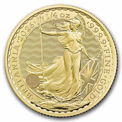 Moneda de Oro 25£ Libras-U.K. 1/4 oz.-Britannia-2026