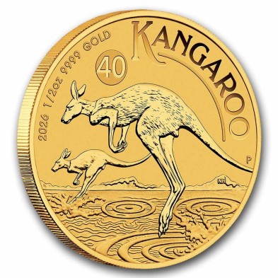 Moneda de Oro 50$ Dollar-Australia-1/2 oz.-Kangaroo (canguro)-2026
