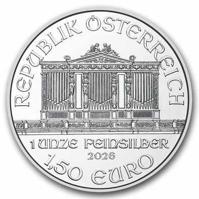 Moneda de Plata-1,50€ Euros-Austria-1 oz.-Filarmónica de Viena-2026