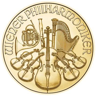 Moneda de Oro 50€ Euros-Austria-1/2 oz.-Filarmónica de Viena-2025
