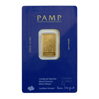 Lingote Oro 5 gramos PAMP Arabian Horse (Con Cerco de Acero) Preventa