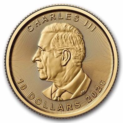 Moneda de Oro 10$ Dollar-Canadá-1/4 oz.-Maple Leaf-2026