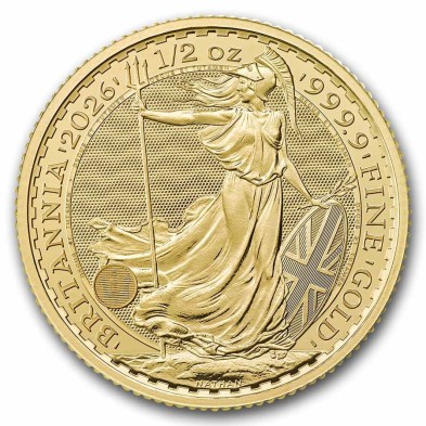 Moneda de Oro 50£ Libras-U.K.-1/2 oz.-Britannia-2026