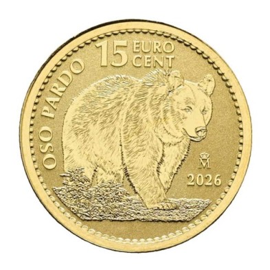 Moneda de Oro 0,15€ Euros España-1/10 oz.-Oso Pardo-2026