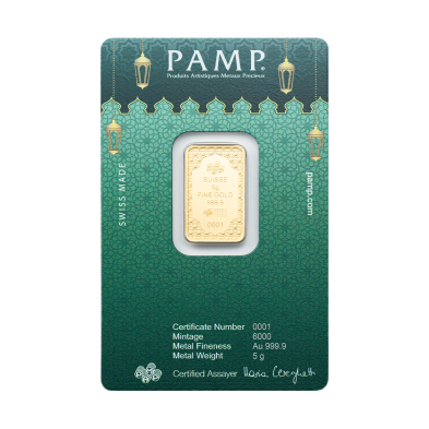 Lingote Oro 5 gramos PAMP Eid Mubarak