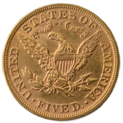 Moneda de Oro 5$ Dollar Usa-Liberty/Coronet Head-Half Eagle-1894