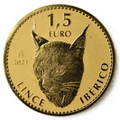 Moneda de Oro 1,5€ Euros-España-1 oz.-Lince ibérico-2021