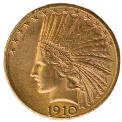 Moneda de Oro 10$ Dollar-USA-Indian Head-1910 (Denver)