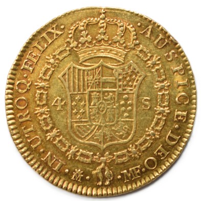 Moneda de Oro 4 Escudos-España-Carlos IIII- 1791 (Madrid)