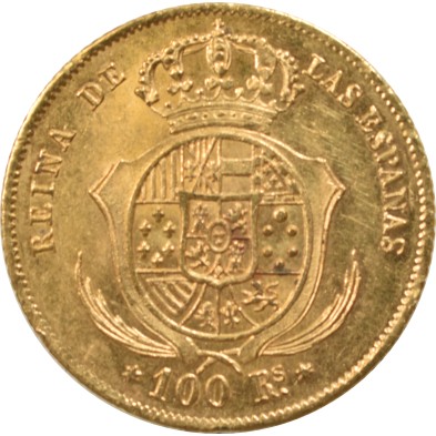 Moneda de oro 100 Reales-España-Isabel 2ª-1861-(★)-Madrid