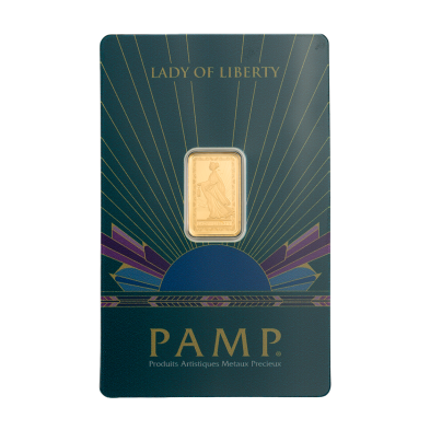 Lingote Oro 2,5 gramos PAMP Lady of Liberty
