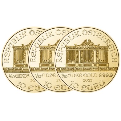 Moneda de Oro 200 Schilling-Austria-1/10 oz.-Filarmónica de Viena-Varios Años