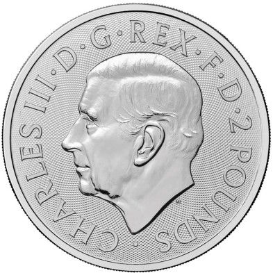 Moneda de Plata 2£ Libras-U.K.-1 oz.-St George and the Dragon-2026