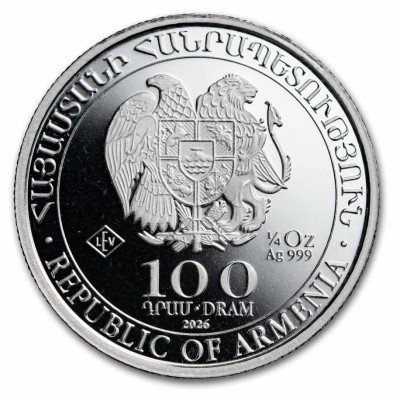 Moneda de Plata 100֏ Dram-Armenia-1/4 oz.-Arca De Noe-2026