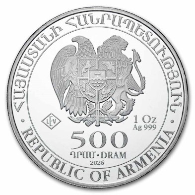 Moneda de Plata 500֏ Armenia-1 oz. Arca De Noé-2026