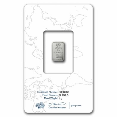 Lingote Platino 1 gramo-PAMP Lady Fortuna