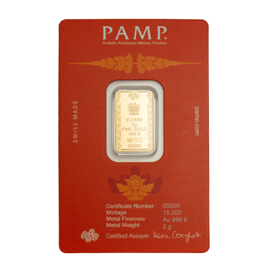 Lingote Oro 5 gramos PAMP Buddha